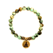 Load image into Gallery viewer, African Turquoise Jasper Charm Bracelet