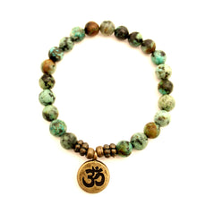 Load image into Gallery viewer, African Turquoise Jasper Charm Bracelet
