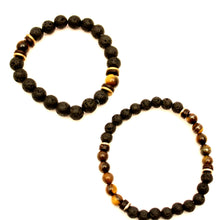 Load image into Gallery viewer, Lava Stone Twin Set - Tiger Eye
